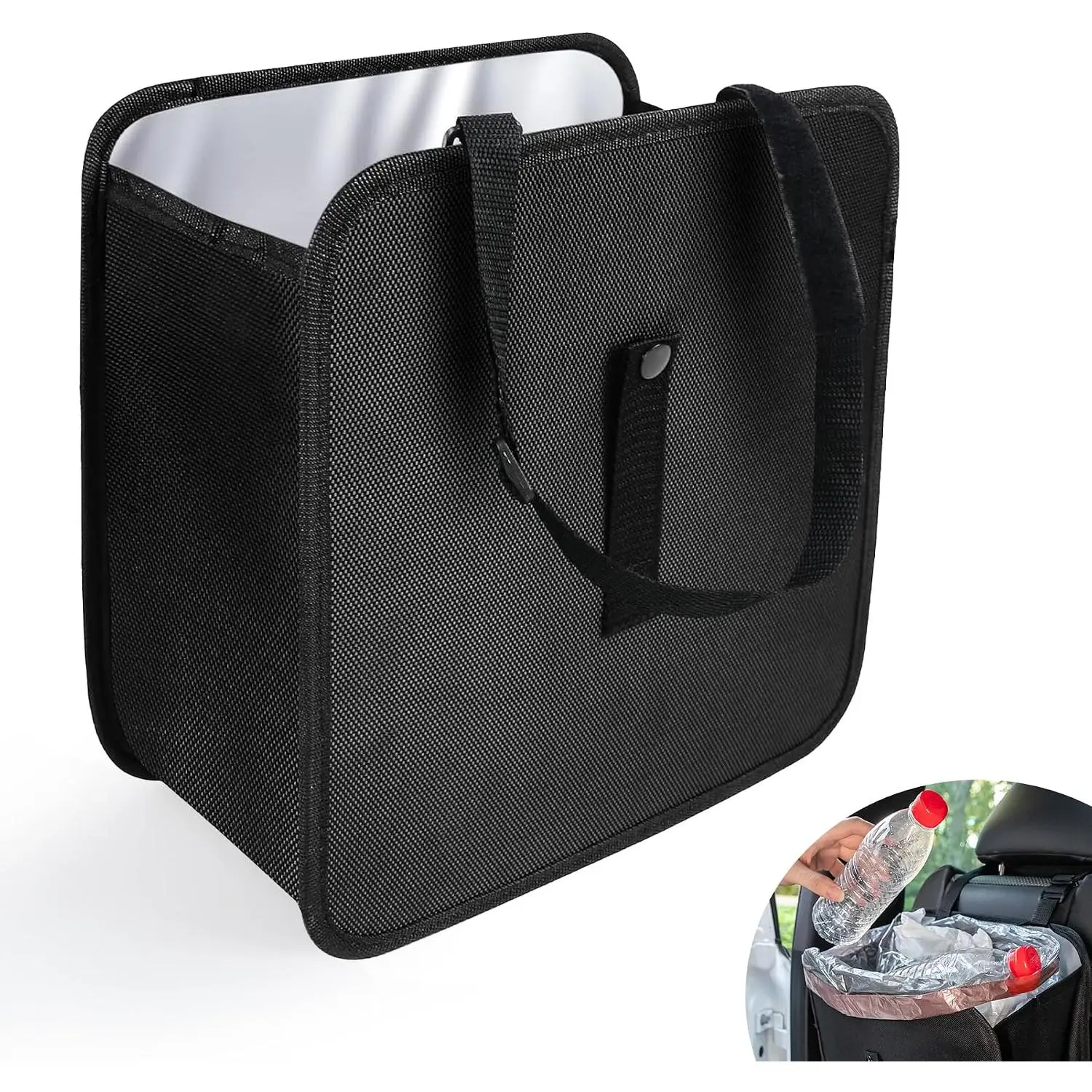 Foldable  Trash Can, Collapsible Garbage Bin for Automotive,   Leakproof Storage Bag, 3.9 Gallon
