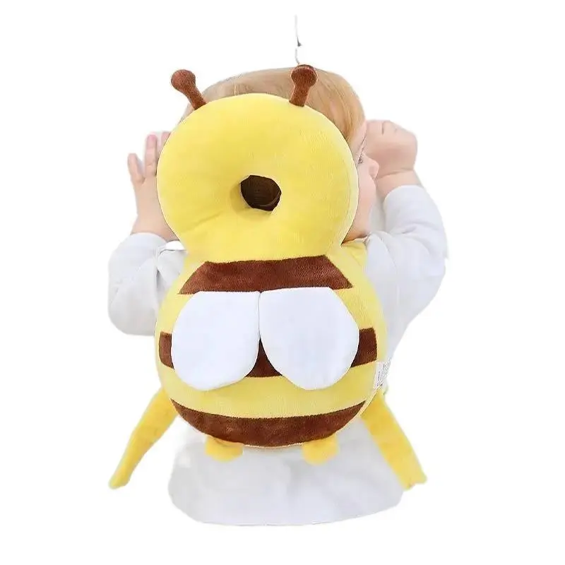 A PC soft backpack suitable for infants and toddlers, featuring an adjustable cartoon animal plush backrest, made of colorful polyester fiber, is an ideal holiday gift