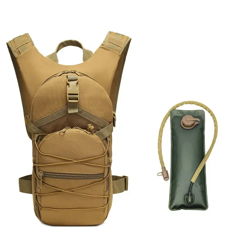 Tactical Outdoor Hydration Backpack Vest for Men, Oxford Cloth, Anti-Bounce Cycling Water Bag, Multi-Compartment, 3L Bladder Compatible