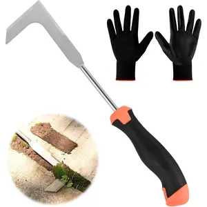 Patio Crack Weeder Tool with  Handle - Stainless Steel Weed Puller for Patio Sidewalk Driveway Cracks | Rust Resistant -Material Gardening Tool
