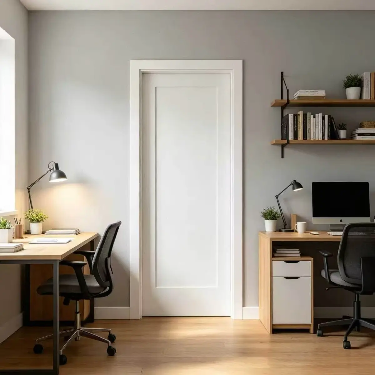 Aobtkel30 in. x 80 in. x 1-3/8 in. Shaker White Primed 1-Panel Wooden Interior Slab Door,Package contains one door panel
