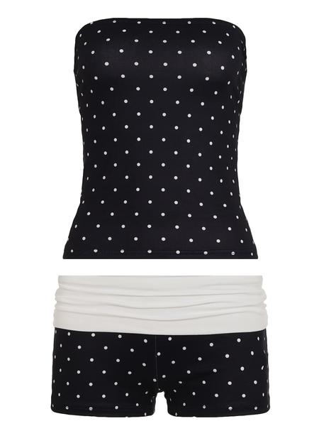 Women's Y2K Polka Dot Crop Top & Shorts Set, Slim-Fit Summer, Casual Fashion for Women, Perfect for Daily Wear