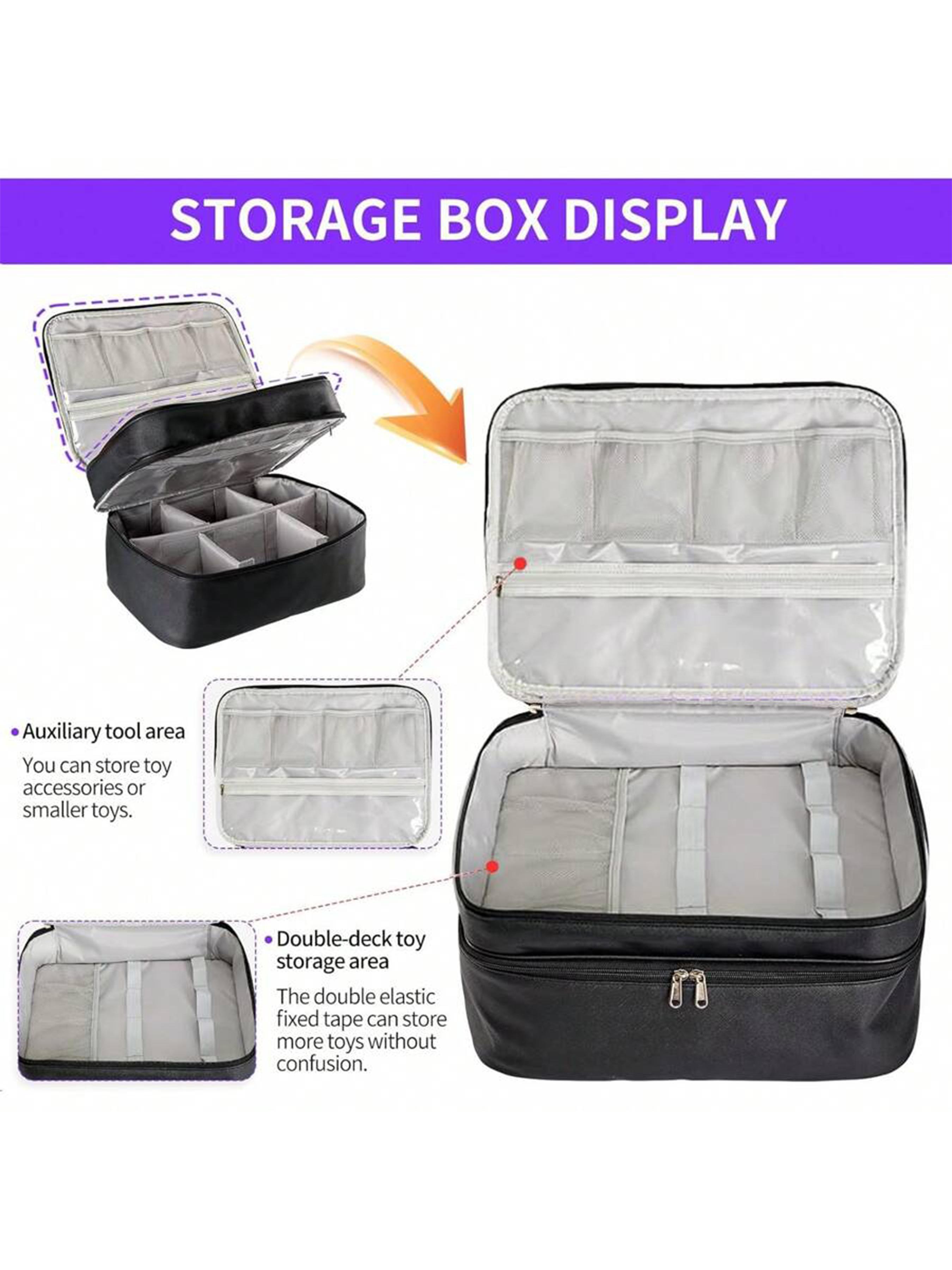 Lockable Adult Toy Storage Bag - Large 15.7" x 10.2" x 8.7" Premium Faux Leather, Soft & Durable, Discreet Adult Toy Organizer with Dividers, Includes 2 Locks, Storage Tote Lockable Adult Toy Storage Bag - Large 15.7" x 10.2" x 8.7" Premium Faux Leather, Soft & Durable, Discreet Adult Toy Organizer with Dividers, Includes 2 Locks, Storage Tote