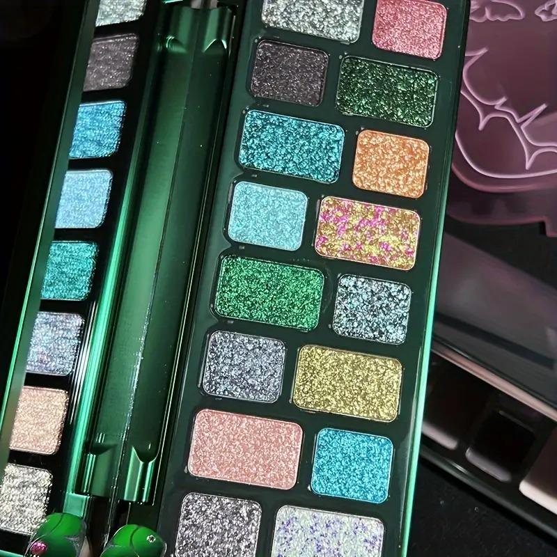 16 Colors Full Flash Pearl High Pigment Eyeshadow Palette,Green Multicolor Eyeshadow,Create A High Cold Deep Look, Carnival 16 Colors Full Flash Pearl High Pigment Eyeshadow Palette,Green Multicolor Eyeshadow,Create A High Cold Deep Look, Carnival
