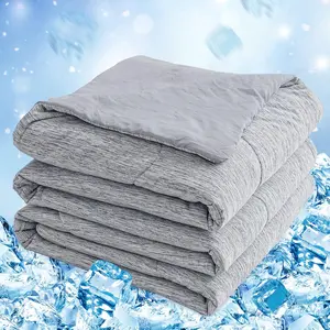 Cooling Comforter Twin Size, Cooling Blanket for Hot Sleeper, Q-Max 0.45 Arc-Chill Cooling Fiber, Cool Soft Thin Breathable Summer Blanket for Bed, Couch, (60" x 90", Grey)