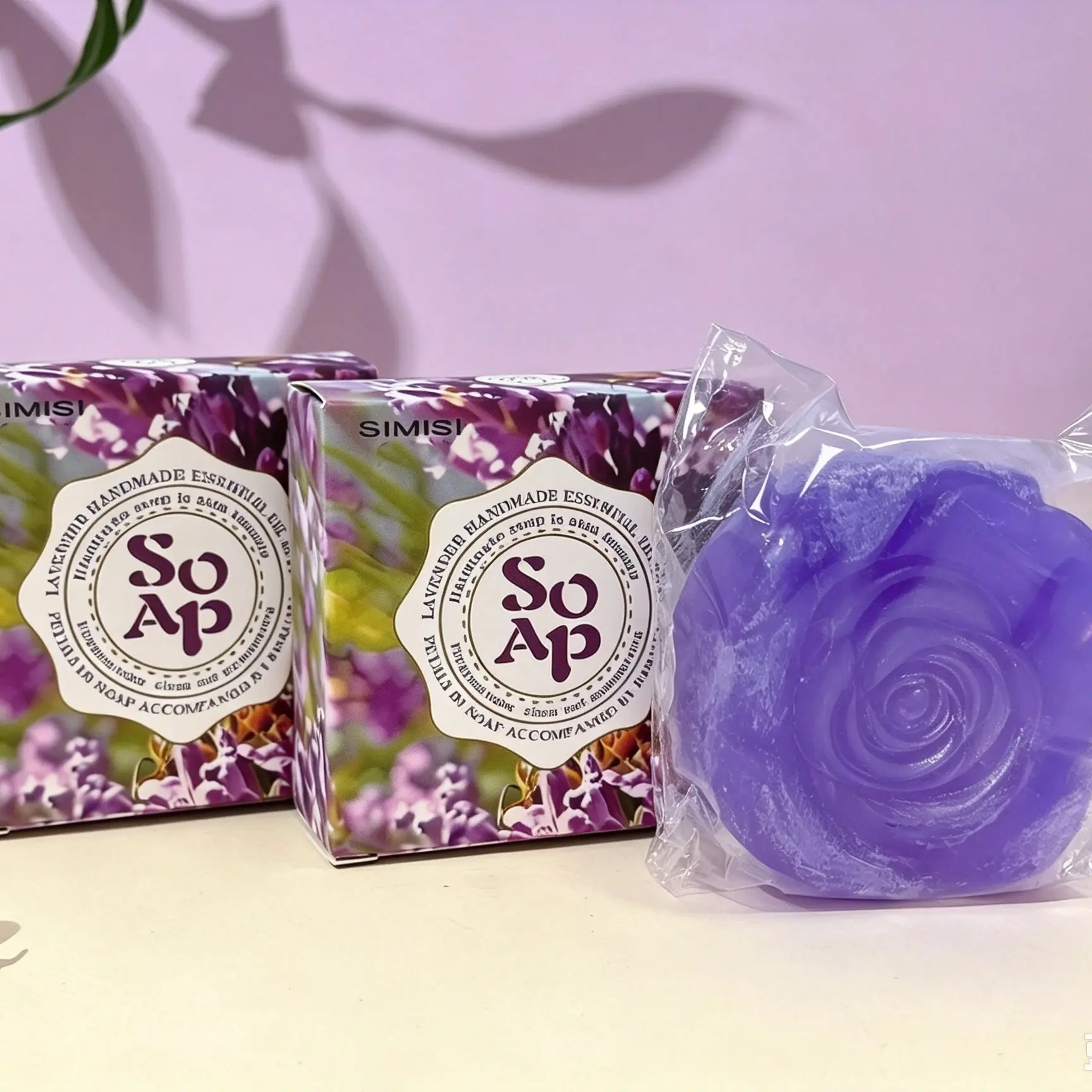 Lavender Flower Essential Oil Soap, Handmade Floral Shaped Soap, Cleansing and Moisturizing, 90g, Natural Skincare Gift