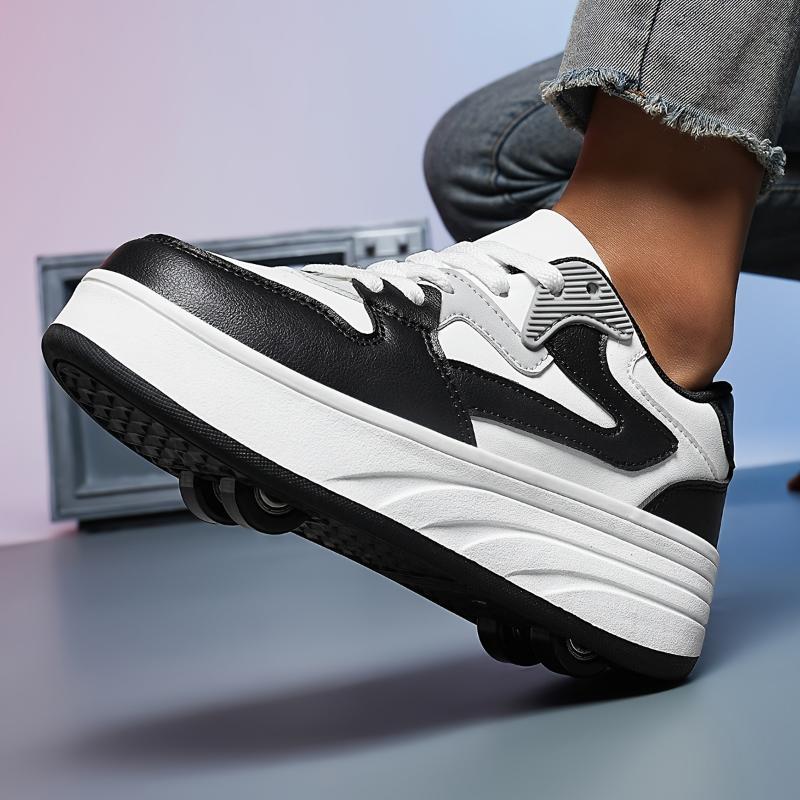 Retro Roller Skate Sneakers - Versatile, Detachable Wheels Outdoor & Streetwear, Comfortable, All-Season