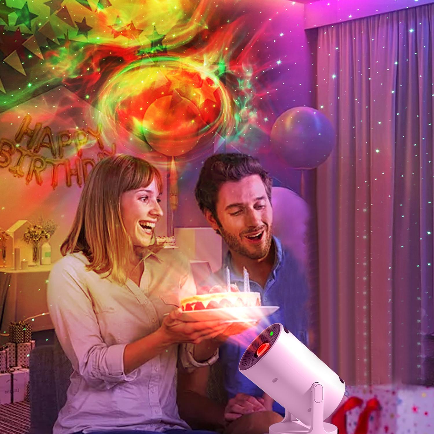 Galaxy Projector Star Lamp, Starry Sky Projector, Space Star Projection Decorative Light with Wireless Speaker, Remote Control Dimmable Timed Color Changing Projector Lamp for Home