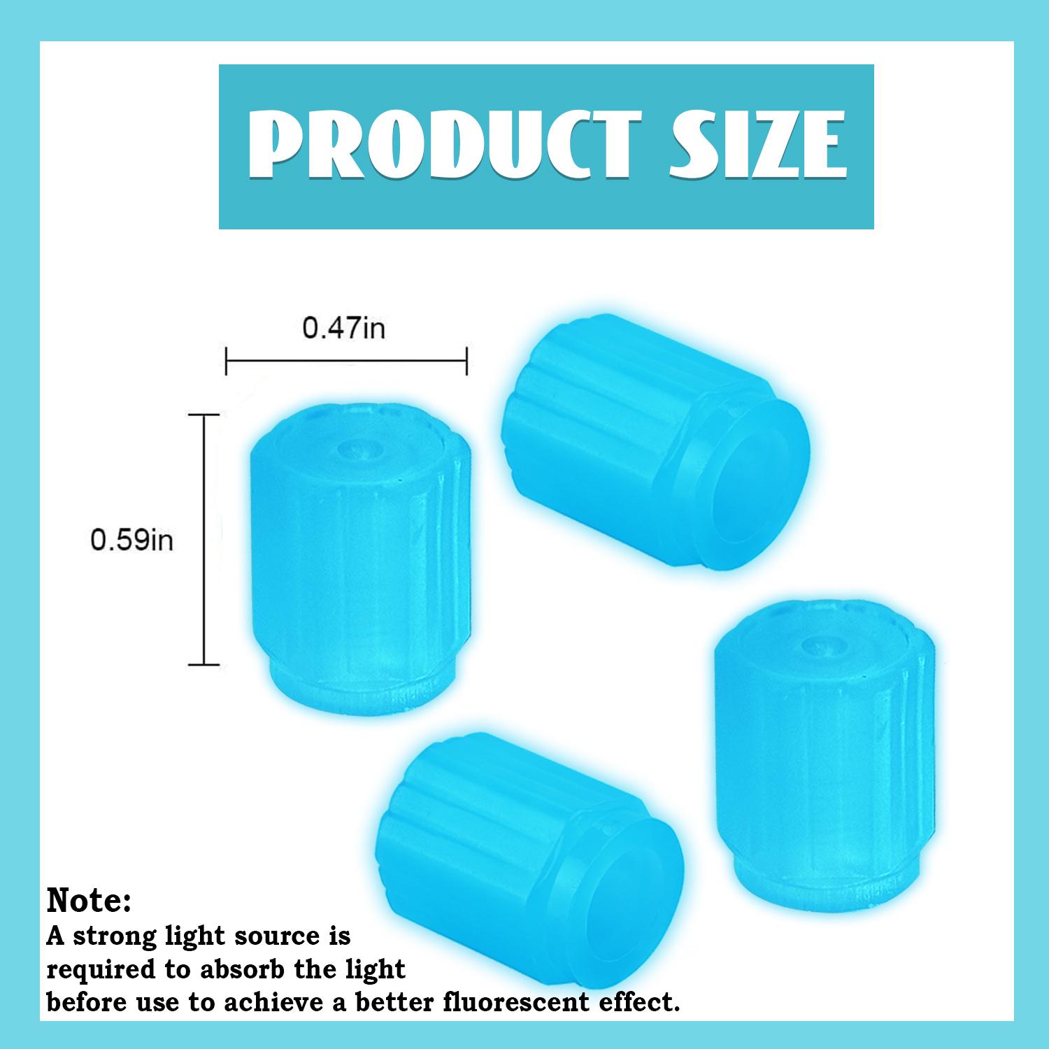 Fluorescent Glow-in-Dark Waterproof Shine Air Caps Cover, Universal Glow-Ready Caps for Car Tire Valves & Bike Stem Covers, Great for Bike and Car Use Fluorescent Glow-in-Dark Waterproof Shine Air Caps Cover, Universal Glow-Ready Caps for Car Tire Valves & Bike Stem Covers, Great for Bike and Car Use