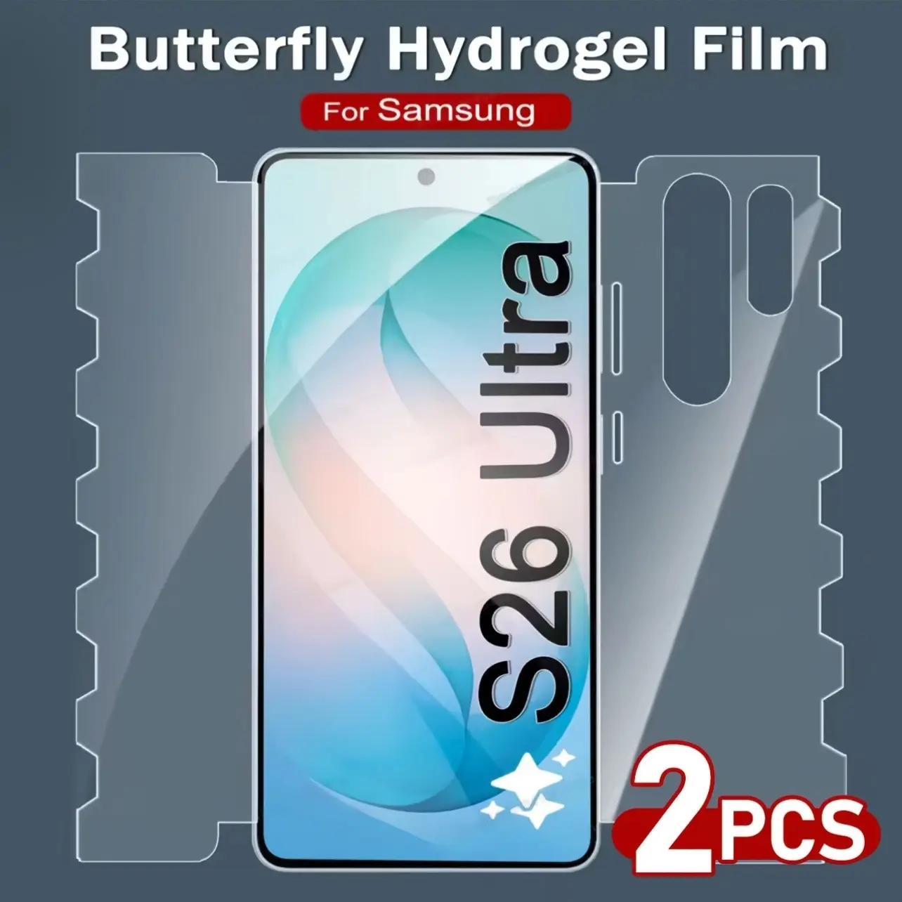2 Pack Full Cover Butterfly Hydrogel Film Screen Protector For Samsung Galaxy S26 Ultra/S26/S25 Ultra/S24 Ultra/S25/S24/S23/S22/S21/Plus/S20/S23+/S22+/S21+/Note 20 Ultra/Note 20 Protective Film Not-Glass
