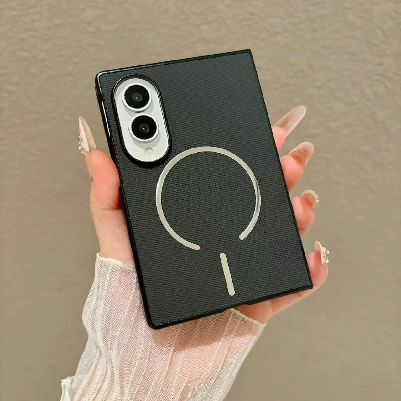 Kevlar Texture Magnetic Case for Samsung Galaxy Z Fold 8, Zfold Ultra, Magnet Charging, Anti-Scratch, Ultra-Thin Hard Shell, Unisex, Protective Phone Cover