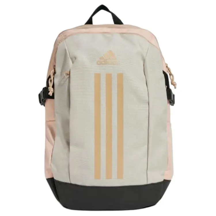 Adidas Power Polyester Backpack for Men and Women – Zippered, Coral Pink and Warm Sandstone