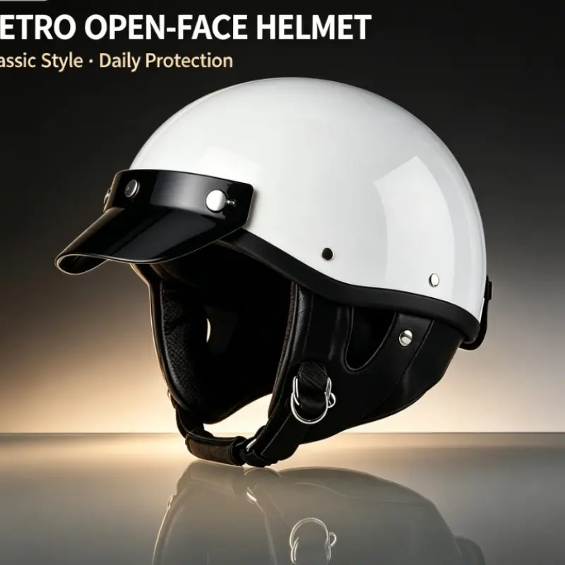 Vintage Half Helmet Motorcycle Helmet, Soft Lining Lightweight Comfortable, Retro Street Riding Dedicated Helmet, Perfect for Urban Riders, Lightweight Protective Helmet, Wearable Helmet