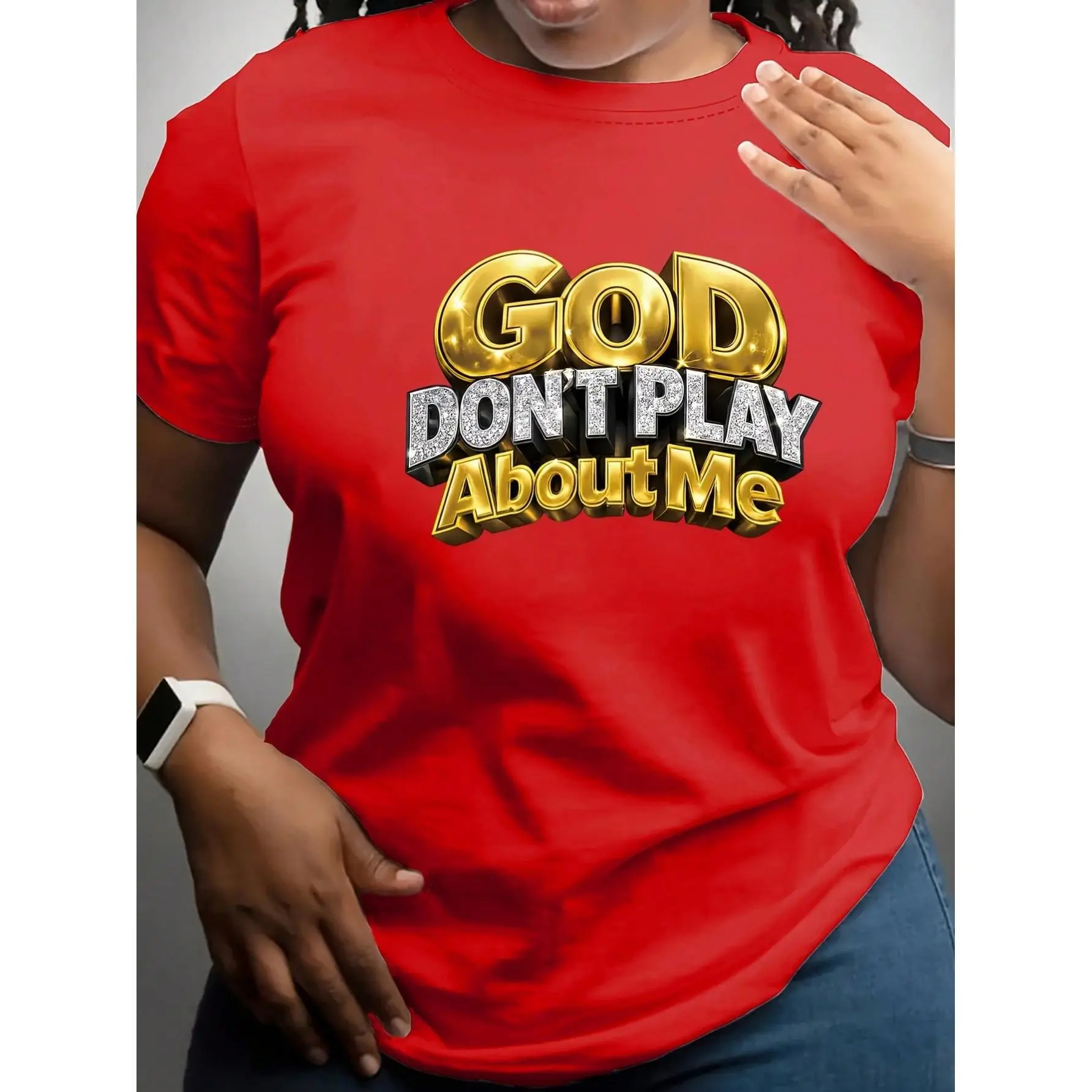 Cotton-Shirt With Pattern 'God Will Not Mock Me', Short-Sleeved Casual Round-Neck Top, Spring/Summer Women's Clothing JTK1 gym clothes men Slim Shape Men's Moisture Wicking T-Shirt Monaco Club Flag Print Hoodie bass pro gaiter baggy compression