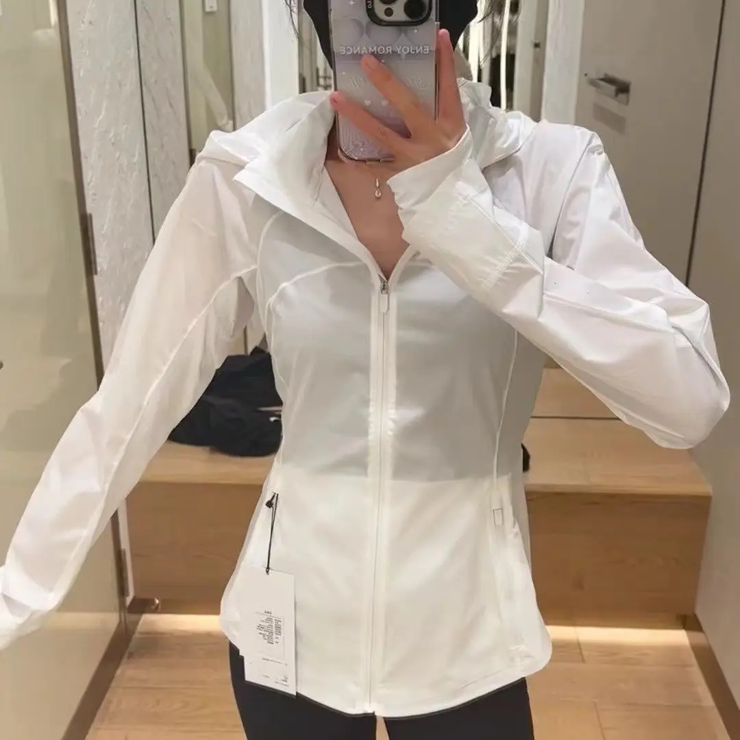 Summer outdoor sunscreen clothing women's storage hooded top slim skin clothing breathable light UV protection jacket