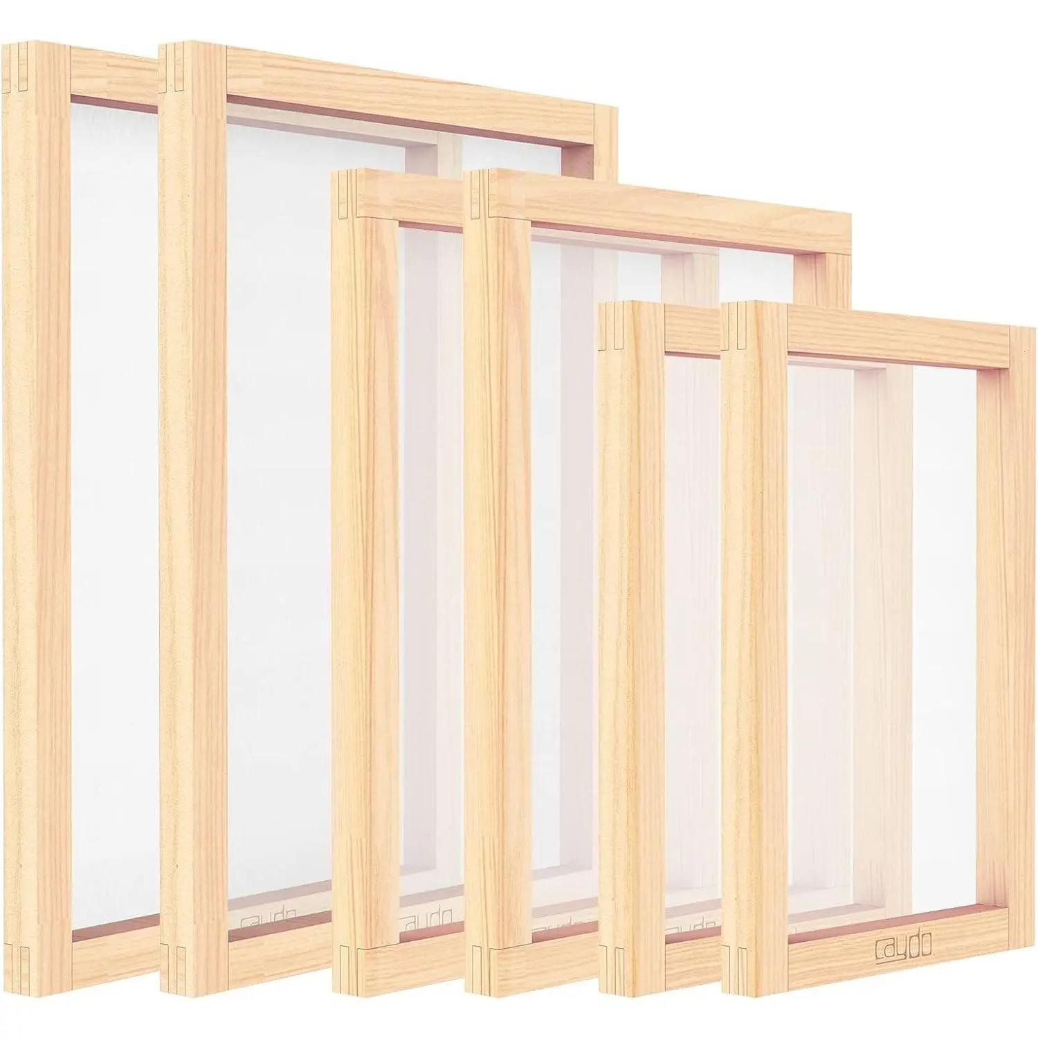 6 Pieces 3 Size Wood Silk Screen Printing Frame with Mesh for Screen Printing, 10 x 14 Inch, 8 x 12 Inch, 6 x 10 Inch