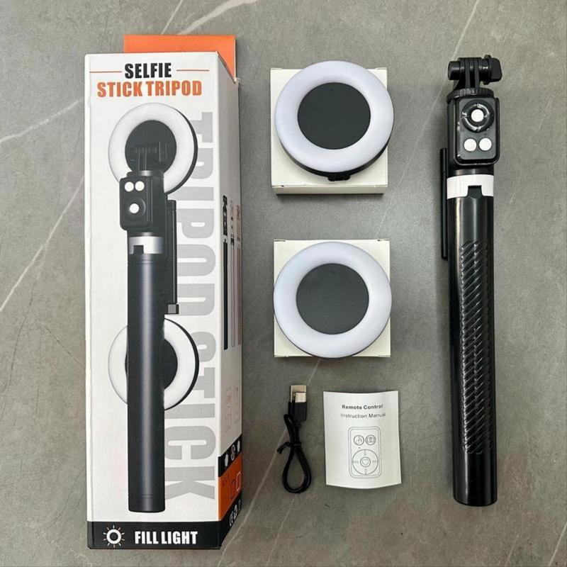 67Inch Aluminum Alloy Phone Selfie Stick with 2 Fill Light, Multifunctional Remote Control Selfie Stick, Live Streaming Tripod for Mobile Phone, Tripod Stand for Vlogging, Gimbal, Photography, Camera Cellphone Smartphone Black tripod ring light moving 67Inch Aluminum Alloy Phone Selfie Stick with 2 Fill Light, Multifunctional Remote Control Selfie Stick, Live Streaming Tripod for Mobile Phone, Tripod Stand for Vlogging, Gimbal, Photography, Camera Cellphone Smartphone Black tripod ring light moving
