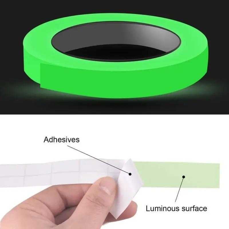 Glow in The Dark Warning Self Adhesive Tape, 1 Roll Outdoor Decoration Fluorescent Non-slip Tape, Luminous Sticker for Stairs, Floors, Stages, Room Decor