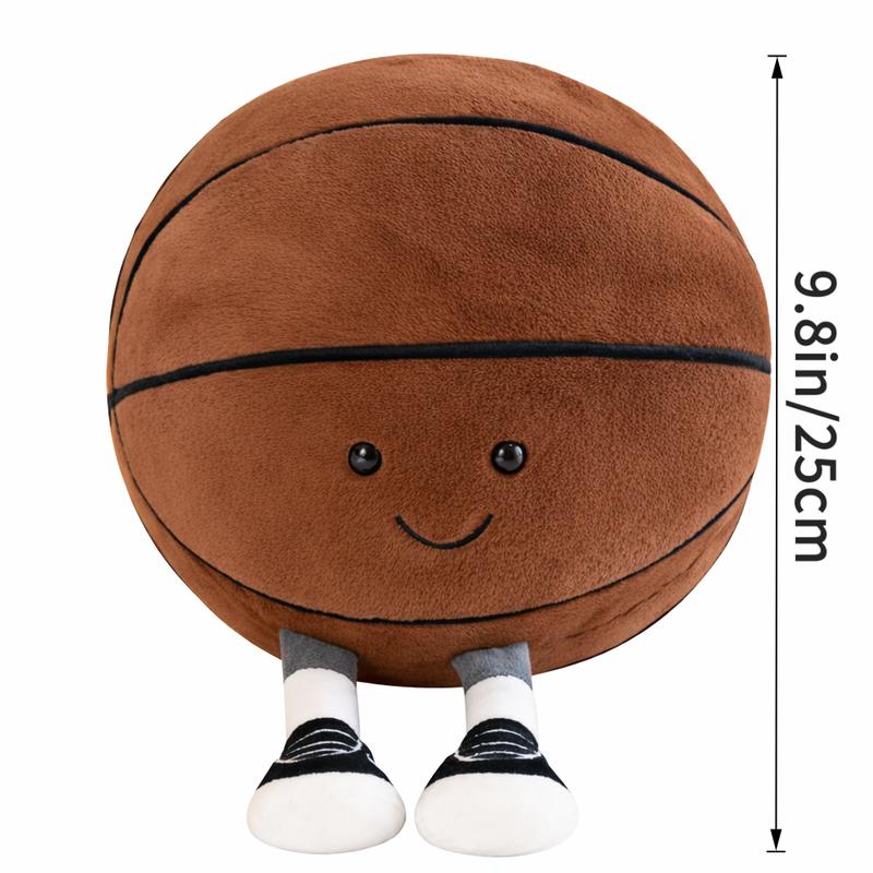 9.8-inch Basketball Plush Toy, Soft Filling Sports Plush Ball, Cute and Funny American Basketball Doll with Feet, Creative Basketball Ball-Shaped Decorative Cushion - Boys Girls Plush Toy, Basketball Pillow Gift, Suitable for Room Decoration, Sofa or Bed