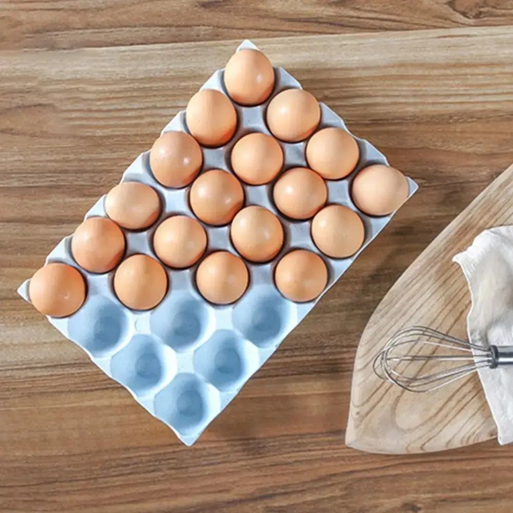 Lune Cove Stackable Wheat Straw Egg Tray, 15/24 Slots Refrigerator Egg Organizer Holder, Kitchen Fridge Egg Storage Container