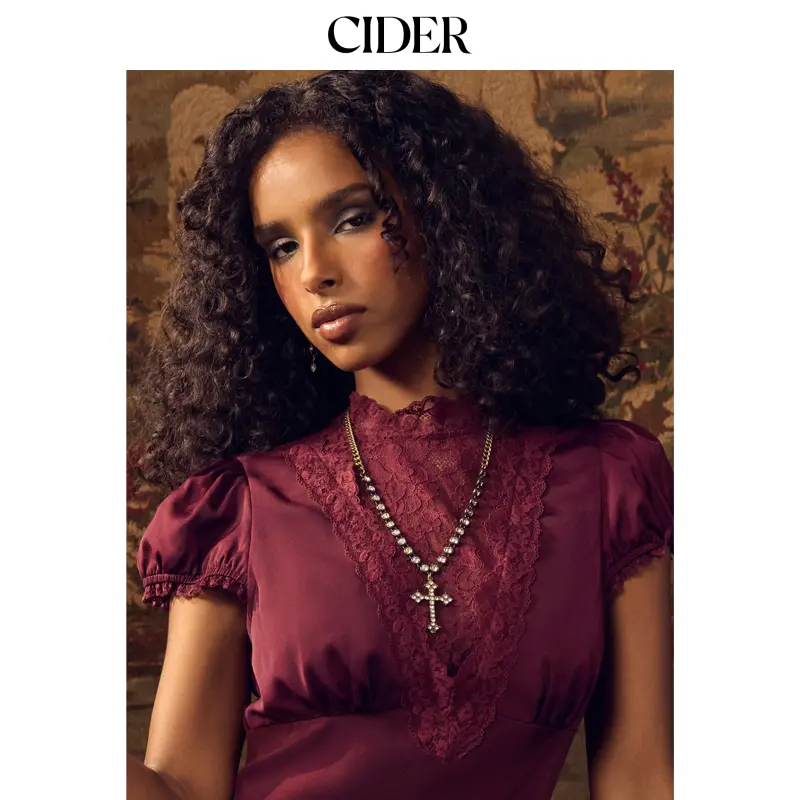 Cider RHINESTONE CROSS MULTI-CHAIN NECKLACE