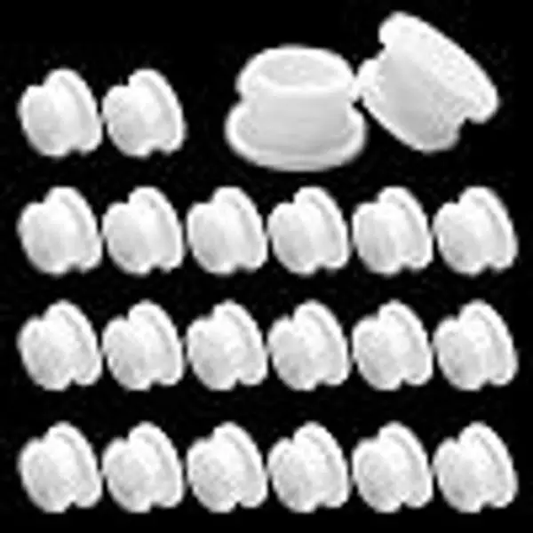 EASYEAH 20 PCS Round 9/16"(13.5mm) White Snap-in Locking Silicone Rubber Hole Plugs, Waterproof Sealing Tube End Caps for Kitchen, Industrial Use