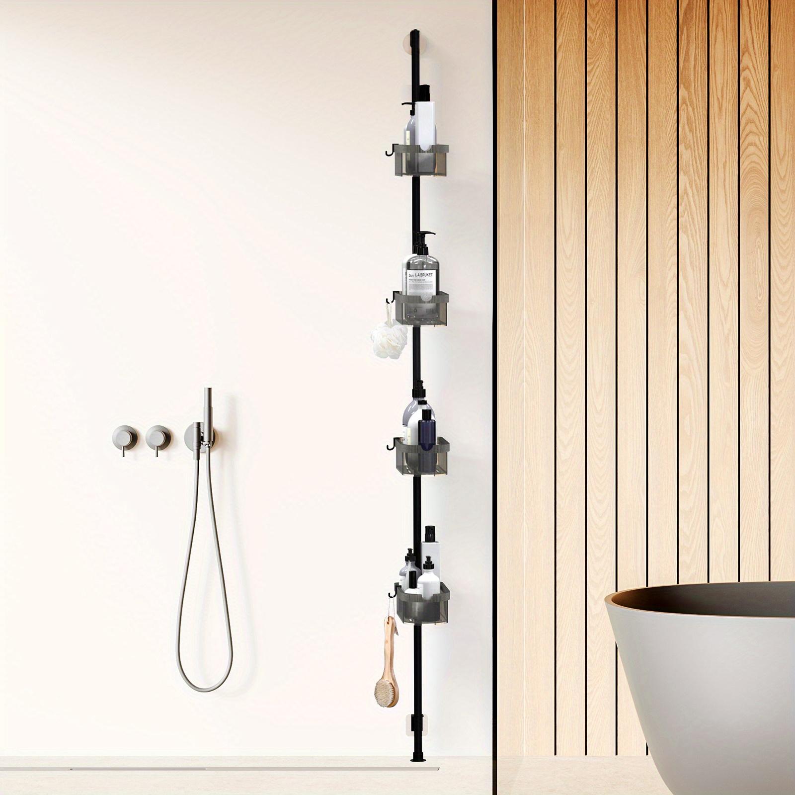 4 Baskets Shower Caddy Corner Organizer, Rustproof Bathtub Organizer, Adjustable Bath Shelves for Essentials