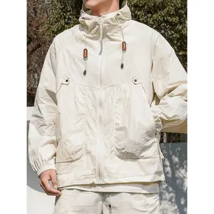 Men's and Women's/Lightweight Ice Fiber Sun-Protective Quick-Dry Breathable Sun-Proof Cardigan Jacket, Casual Hooded Loose Zip-Up Quick-Dry Hiking Jacket, Multi-Functional Camping Jacket with Large Pockets