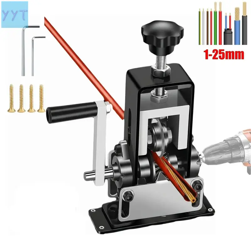 YYT1 Stripper Tool 1-25mm Diameter Wire – Freely Adjust Cut Depth & Roller Distance |   Works on Multi-Core, Harness & Flexible Cables Wire Stripping Tool Tools