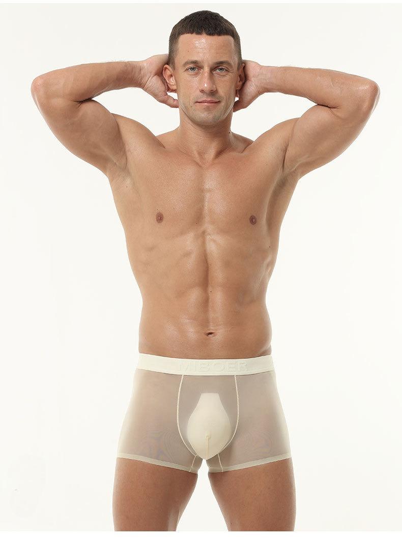 3-Pack Men's Cooling Mesh Trunks Ice Silk Sheer Seamless Underwear Lightweight Stretch