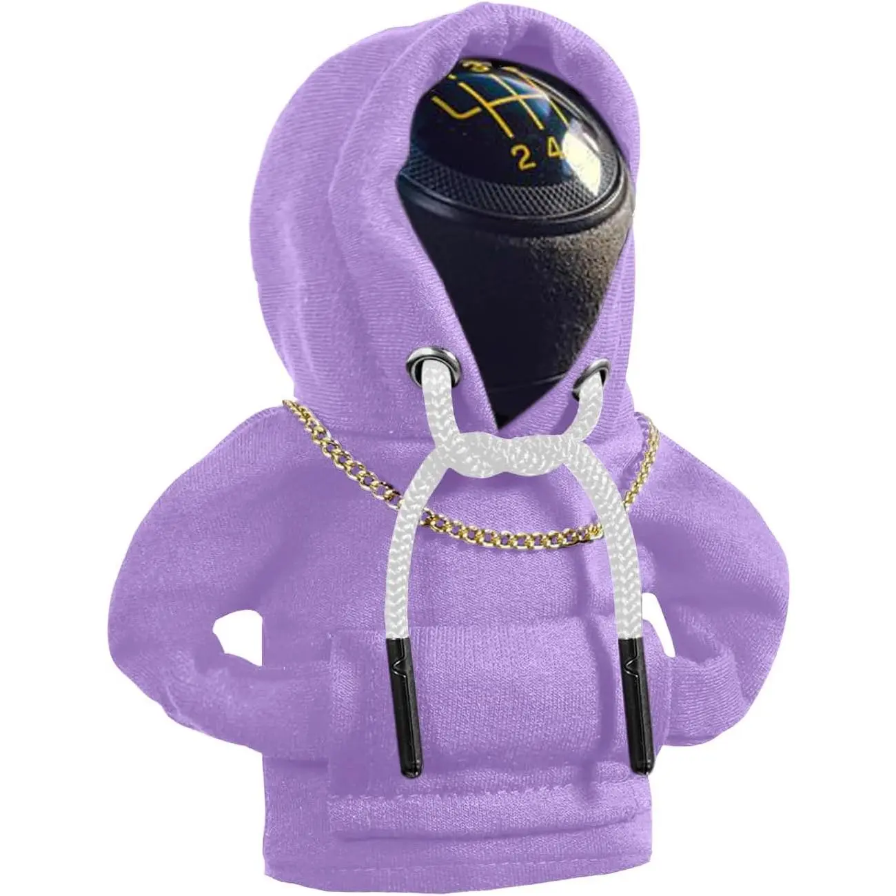Car Shift Knob Hoodie, Funny Gear Shift Knob Shirt Sweater, Winter Warm Shift Knob Cover Sweater Shirt, Automotive Interior Novelty Accessories Decorations, Universal Fit Knob Cover Gift (Purple)
