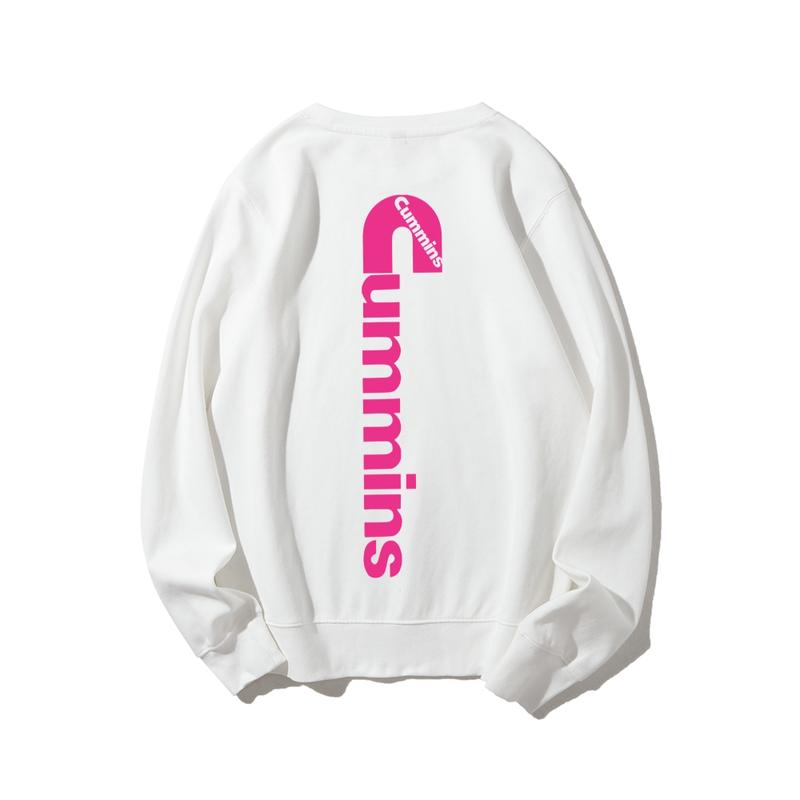 Stylish Cummins Pink Logo Sweatshirt – Fashionable unisex sweatshirt, suitable for both men and women, crew neck top, streetwear style.