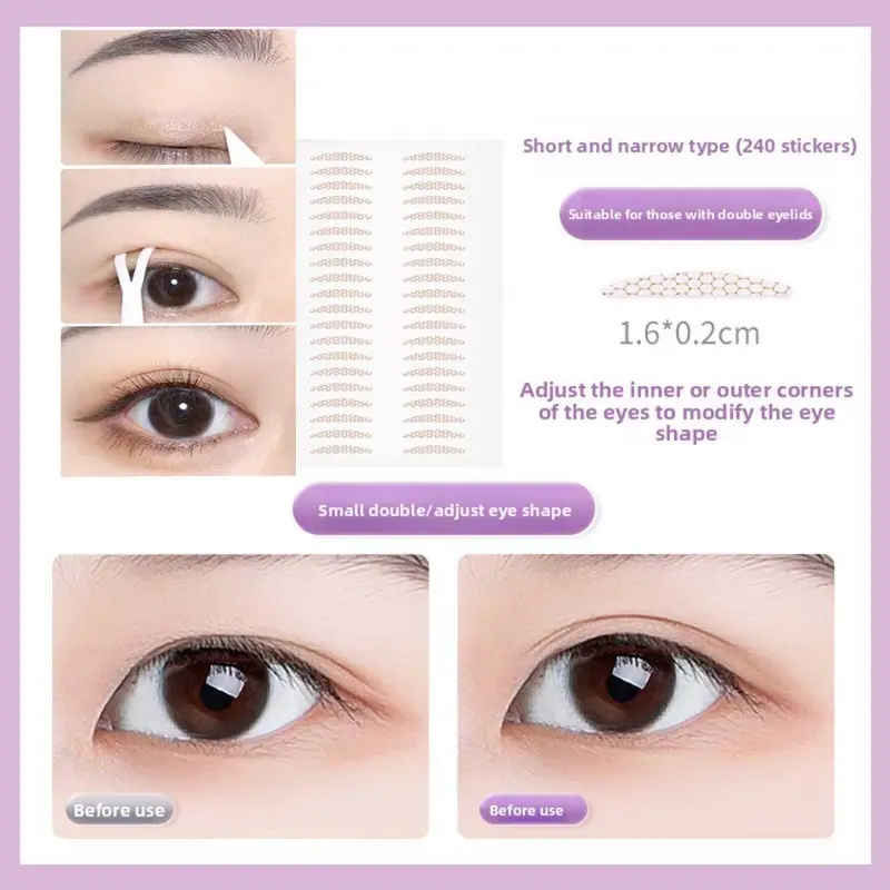 Invisible Natural Double Eyelid Tape, Traceless, Long-Lasting & No Lifting Edges, Beauty Eye Stickers Specially for Monolids and Inner Double Eyelids, At Home Makeup, Create Natural Big Eye Makeup Looks