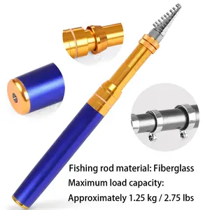 2.1m Telescopic Fishing Rod, Ring Design, Fish Line Protection, Fiberglass Pen-Style Pocket Fishing Rod, Portable Ice Fishing Rod, Ideal for Beginners, Perfect Gift