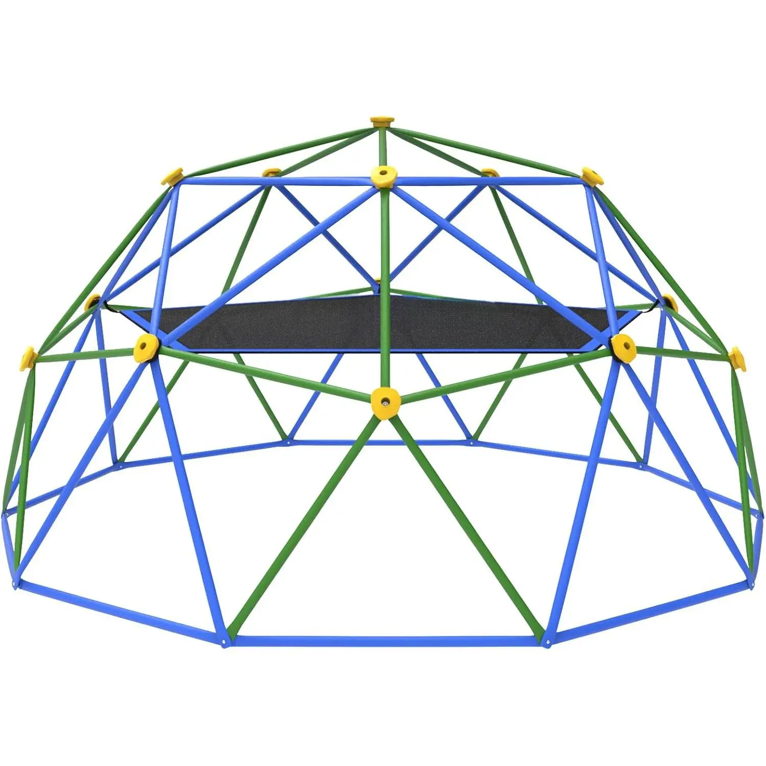10FT Climbing Dome with Hammock, Outdoor Jungle Gym for Kids, Geometric Dome Climber Supporting 880 Lbs Anti-Rust Metal Outdoor Play Structure ASTM Approved Blue & Green