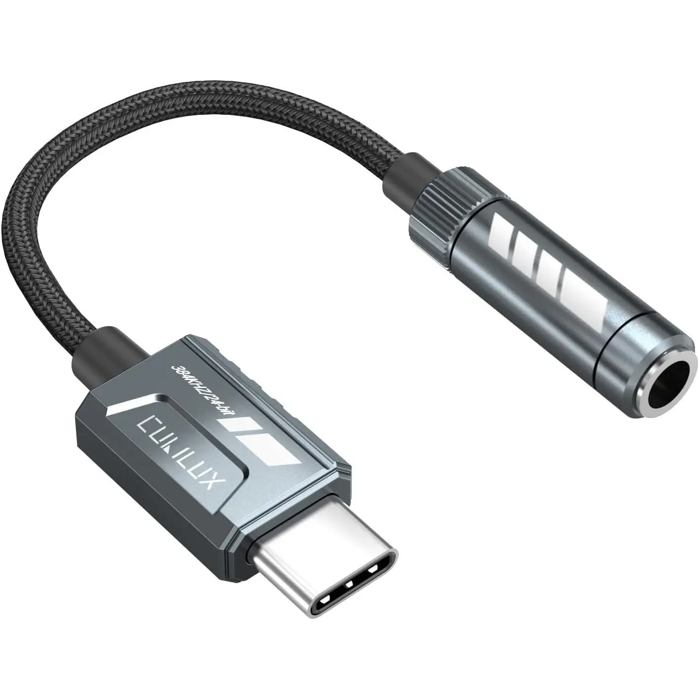 USB C Headphone Adapter with 384kHz/24-bit DAC, Type C to 3.5mm Audio Jack Dongle, TRRS Microphone Connector for  17/16/15, iPad Pro 13/12.9/11 iPad Air 13/11, Galaxy S25/S24, Pixel 10/9