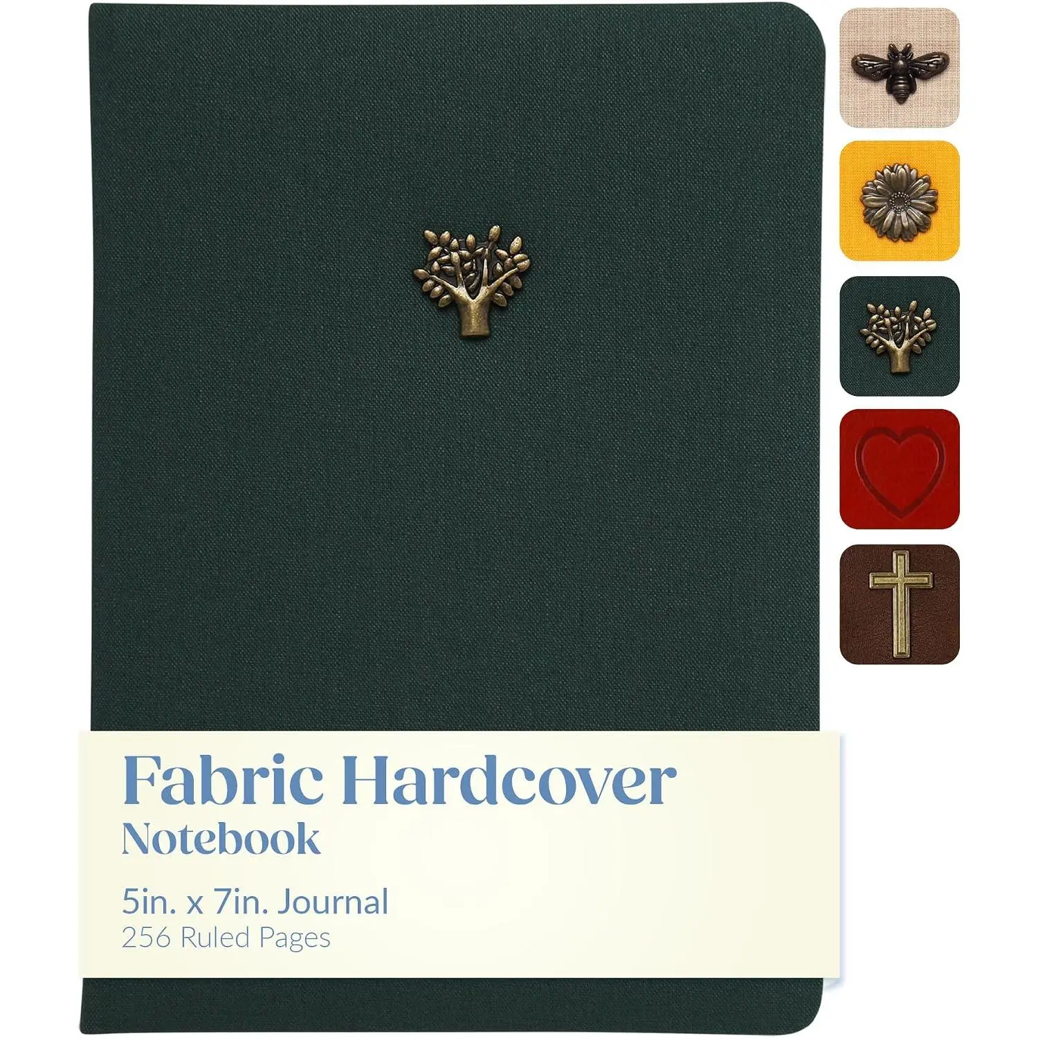 Journal Notebook 5x7 Faux Leather Hardcover, 256 Lined Pages | Flexible Faux Leather Hard Cover, Lay-Flat Sewn Binding, 256 College Ruled Pages, Compact 5x7 Format, Ribbon Bookmark