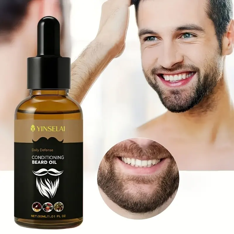 Quick Hair Growth Oil for Thickening Beard, Moisturizing Formula for Healthy Hair, Precise Dropper Cap, Suitable for Baldness and Patchy Beards, 30ML
