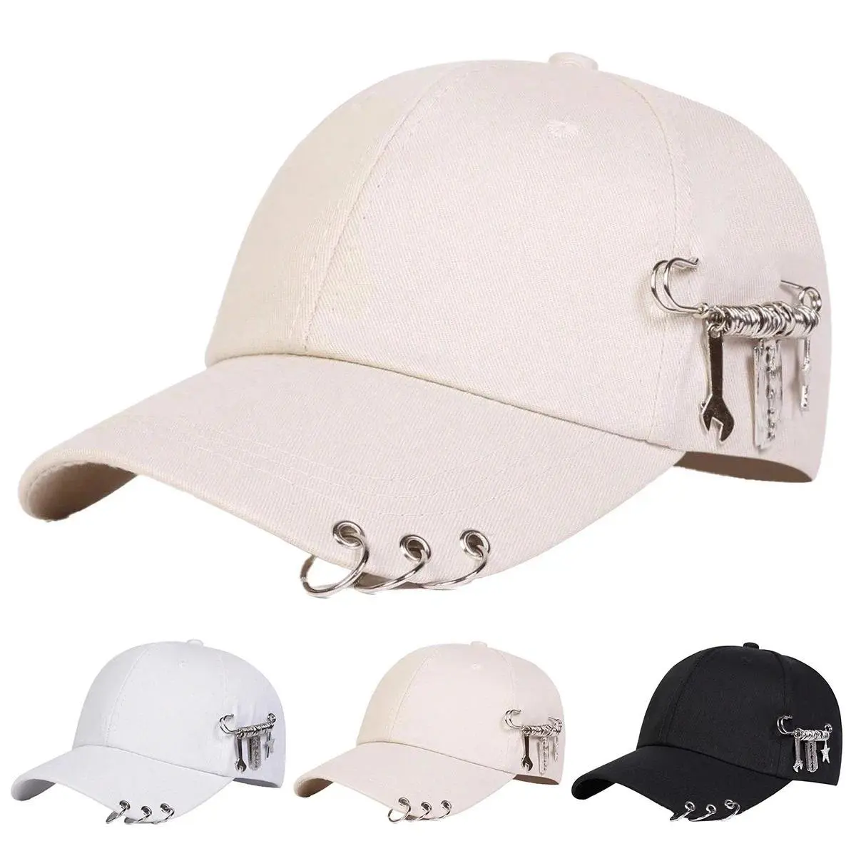 Unisex Personalized Iron Ring Baseball Caps Spring Autumn Outdoor Adjustable Casual Hats Dad Hat Sunscreen Hat
