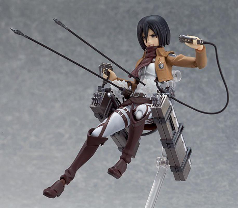Anime Figure Attack On Titan Mikasa·Ackerman Standing Holding Sword Detachable Model Toy PVC Collection Desktop Ornaments 19CM