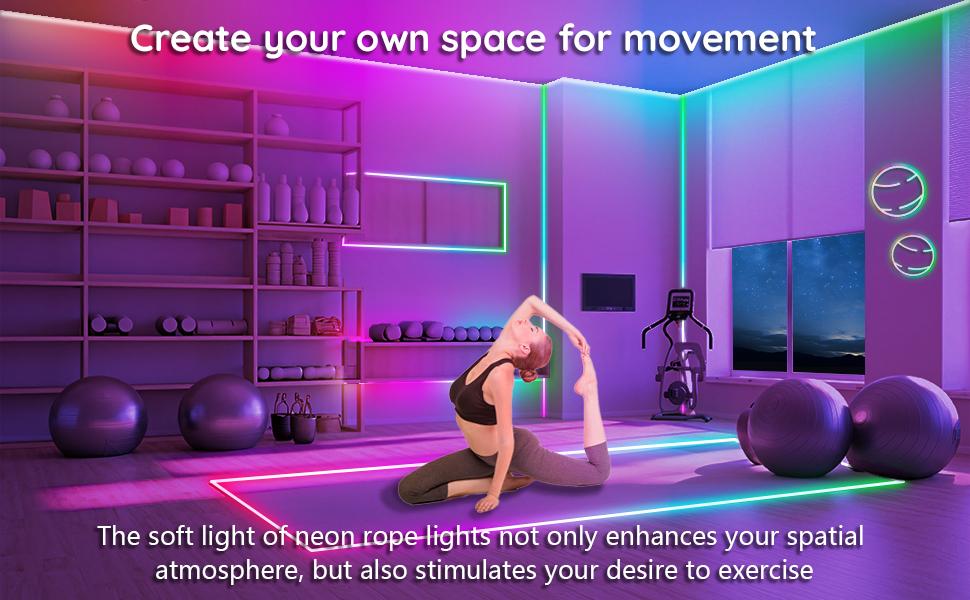 16.4Ft Neon Rope Lights,Flexible Led Rope Lights Control with App/Remote,Multiple Modes Rope Lights,IP65 Outdoor RGB Led Neons Light Waterproof,Music Sync Gaming Led Neon Strip for Bedroom Decor 16.4Ft Neon Rope Lights,Flexible Led Rope Lights Control with App/Remote,Multiple Modes Rope Lights,IP65 Outdoor RGB Led Neons Light Waterproof,Music Sync Gaming Led Neon Strip for Bedroom Decor