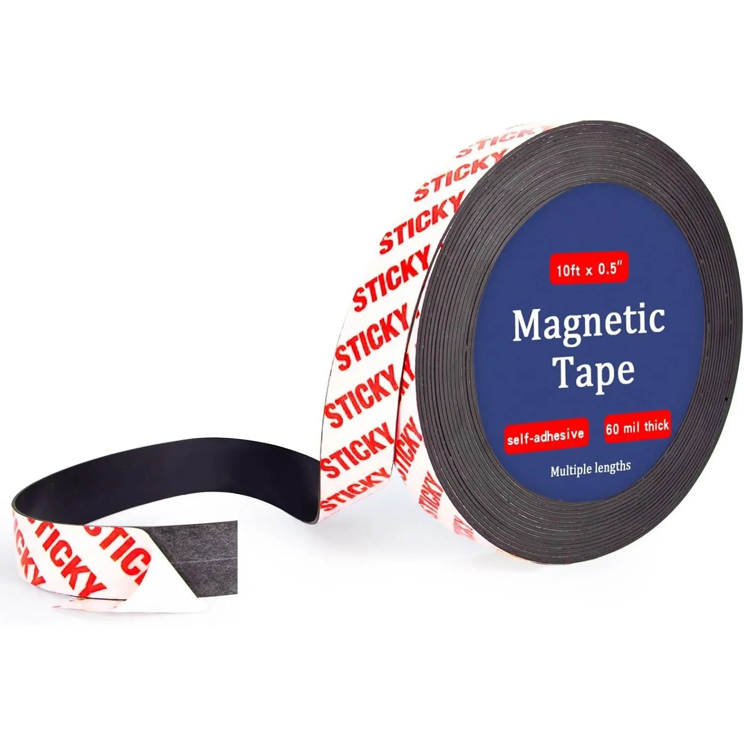 Tape 10ft x 1/2in Fridge  with Adhesive Backing Roll | Flexible Sticky  Strip for DIY Crafts, Kitchen Organization, Classroom Essentials, Peel & Stick  for Whiteboard