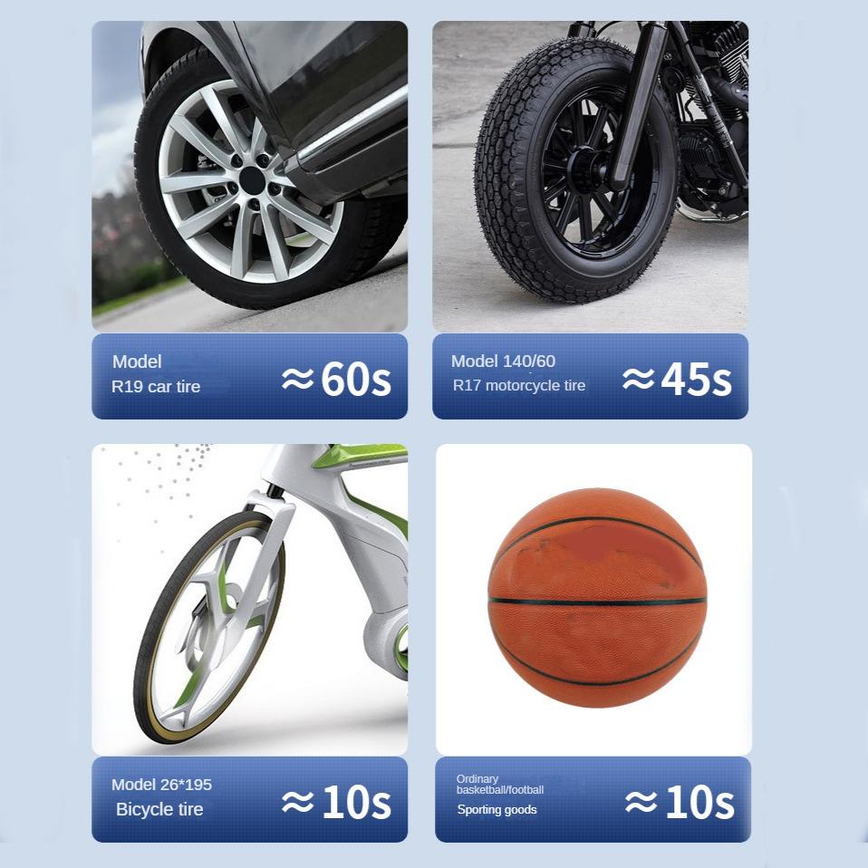 Portable Car Air Pump, 1 Count Multifunctional Smart Digital Display Car Air Pump, Inflator for Car Motorcycle Bicycle