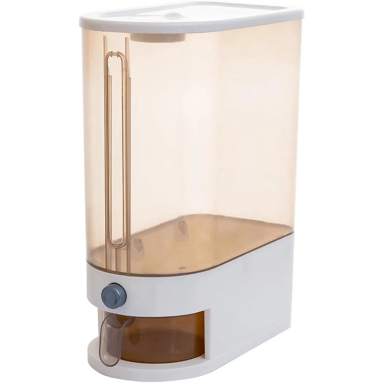 Gagee 19-22 Lbs Airtight Moistureproof Plastic Rice Dispenser with Lid, Measuring Cylinder & Fresh Box - Household Kitchen Grain Storage Bucket for Soybean, Corn, Brown Rice