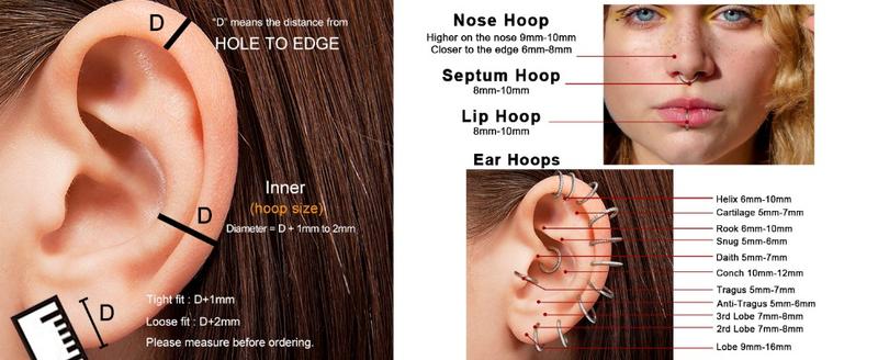 FUNRUN 13Pcs Rook Piercing Jewelry Trendy Eyebrow  Lip and Cartilage Rings for Women  Made of Surgical Steel Curbed Barbells with Colorful Ball Ends