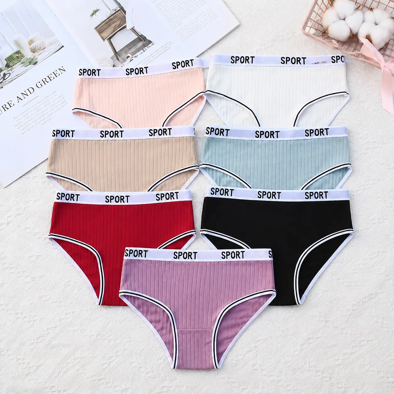 Lady's Cotton Mid-Rise Briefs - Breathable, Soft Full-Coverage Underwear for Everyday Comfort (Sports & Outdoor Sun Protective Lingerie), Sports Clothes