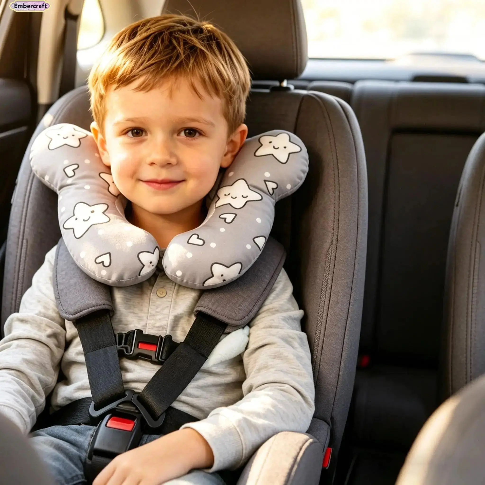 Viral Baby Car Seat Headrest 360° Full Head Neck Support Pillow for Infant Newborn Toddler, Ultra Soft U-Shaped Travel Cushion Essential for Strollers Airplane Road Trips Cervical Protection Sleeping Pad