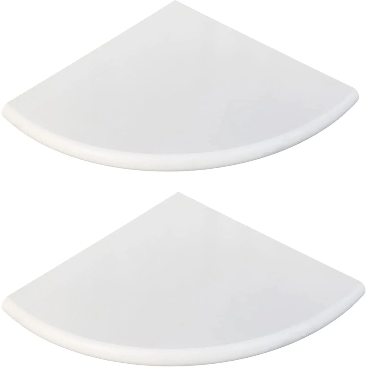 2 Pcs White Marble Corner Shower Shelf for Bathroom, 9'' x 9'' x 0.8'' Marble Corner Shelves for Bathroom Wall Mounted Both Side Polished