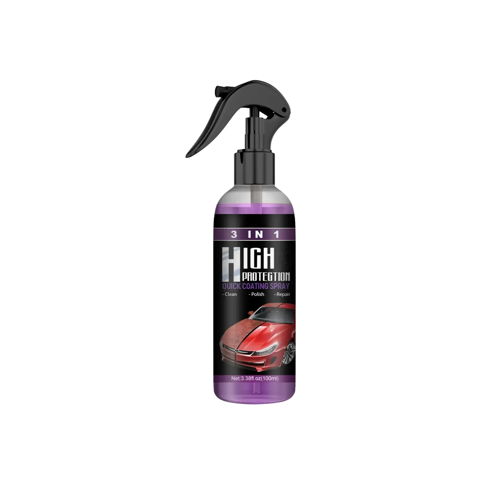 3-In-1 High-Protection Quick Car Coating Spray - Hydrophobic Tetrafluoroethylene Formula for Cars, DIY Painting, Spray Coating Polishes, Dirt Resistance, Glossy Finish, Water Stain Prevention, Long-Lasting Paint Care
