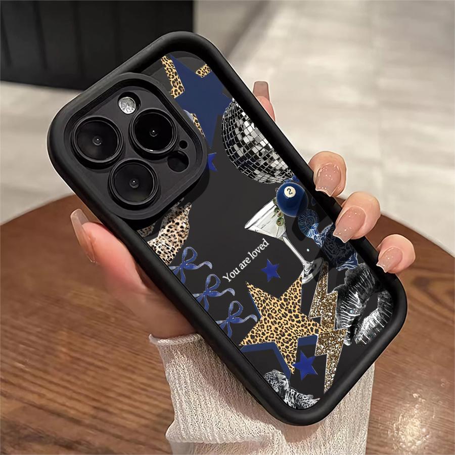 Phone Case - One Leopard Martini Disco Phone Case Compatible with for Apple iPhone 17 E Air Pro ProMax iPhone16 15 14 Plus 13 12 Mini 11 X XS XR. This Anti-Drop Phone Case Offers Camera Protec